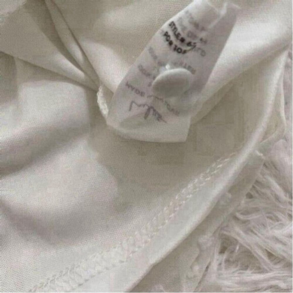 Lulus Much Love White Swiss Dot Long Sleeve Tie-Front Mini Dress Size Small - Picture 7 of 10
